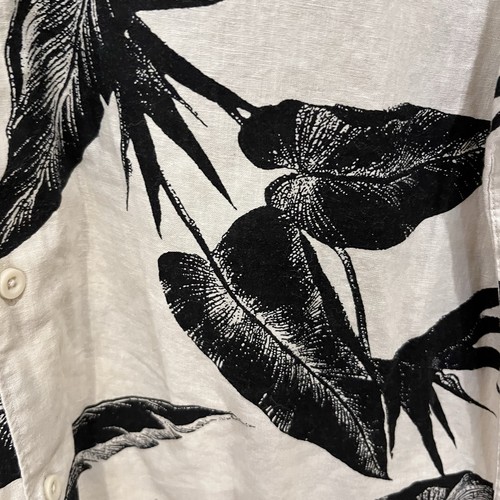 SOUTH &Co Linen Blend Rio de Janeiro All Over Print Large Tropical Button SS - Picture 3 of 7