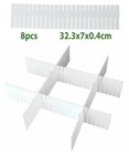 8 x Adjustable Drawer Dividers Organiser Socks Make Up DIY Plastic Separators UK