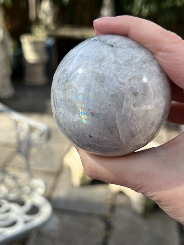 Rainbow Moonstone Large Crystal Ball Intuition Empathy Calm AAA+ 422g 66mm 212 - Picture 2 of 14