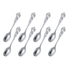 8 Pcs Ice Tea Spoon, 5 Inch Stainless Steel Cocktail Stirring Spoons, Silver