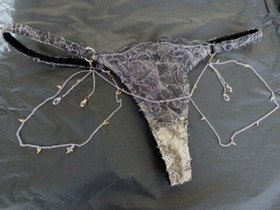 Agent Provocateur Soiree 34D bra waspie thong silver chains gold thorns crystals