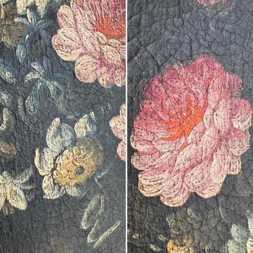 Fine Antique Floral Still Life Pendant Oil Paintings Likely 18thC Italian School - Bild 21 von 24