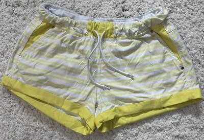 LULULEMON Play All Day TWIN STRIPE Sizzle Size 8 SHORTS Pockets Stretch Womens