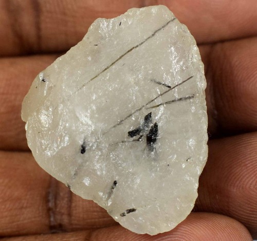 Black Rutile Quartz 76.30 Ct Natural Raw Gemstone Healing Rough Best Offer - Picture 9 of 9