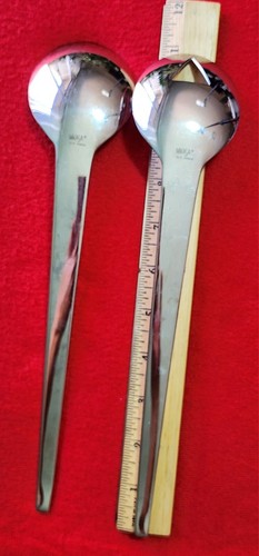 2 MIKASA Stainless Millenium 18/8 Pierced & Solid Serving Spoons Korea Tapered - Picture 13 of 14