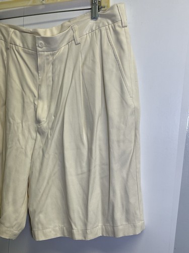 Pantaloncini corti uomo Caribbean taglia 38 100% seta panna relax plissettati tropicali cuciture interne 9" - Foto 3 di 8