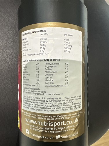 Amino Tablets 200 Muscle Growth Recovery Boost BCAA Nutrisport Bombs - Picture 8 of 9