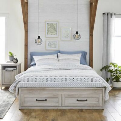 Better Homes Gardens Modern Farmhouse Queen Platform Bed With Storage Rustic for sale online eBay