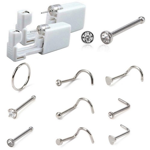 Steriles Einweg Kind Nasenpiercing Pistole Set 10 Sicherheitsstopfen Heimgebrauch - Bild 2 von 13