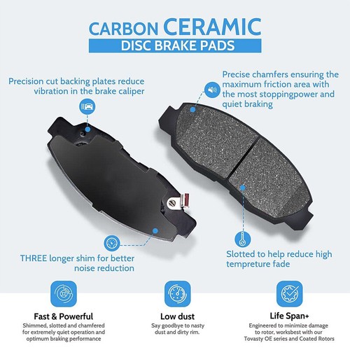 Rear Ceramic Brake Pads Kit Set for Toyota Avalon Camry Solara 2000 2001 - 2008 - Picture 2 of 5