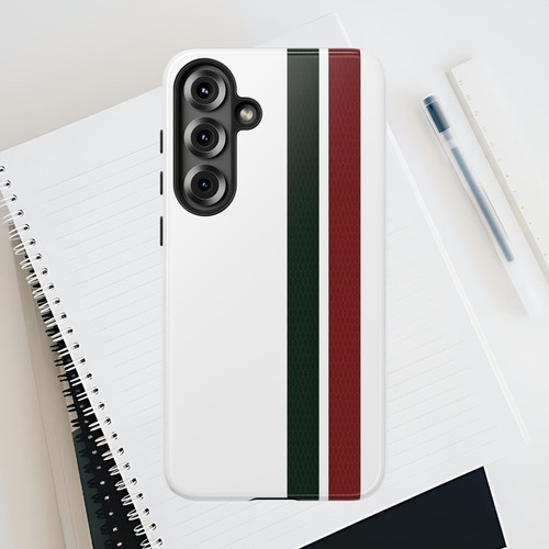 White Tough Case For iPhone 16, Red Green Stripes Design Glossy or Matte - Picture 177 of 270