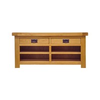 Hagley Hall Bench 2 Drawer Light Oak Finish Wooden Home Furniture Unit Storage Hagley Hall Bench 2 Drawer Light Oak Finish Wooden Home Furniture Unit Storage