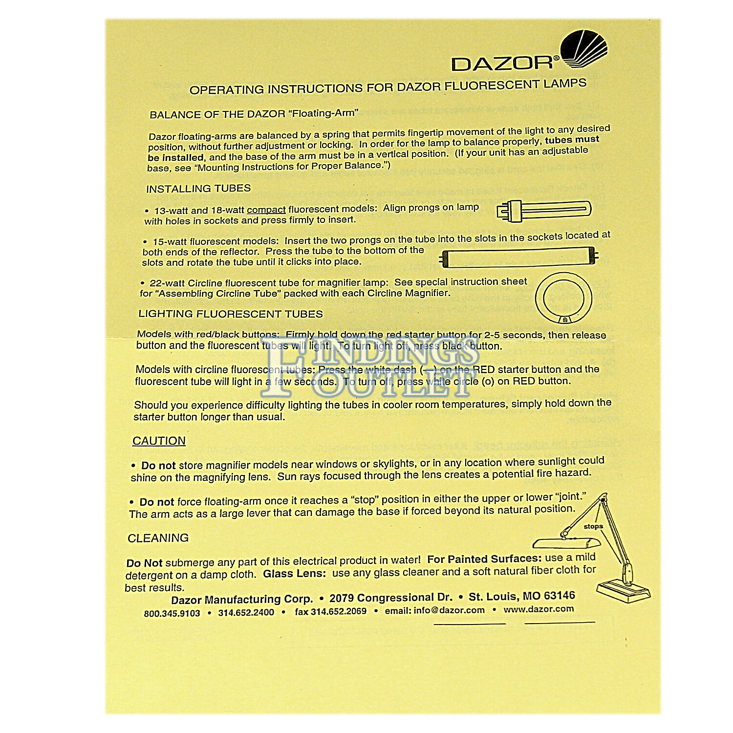 Dazor 3Tube Fluorescent Desk Style Jewelers Bench Lamp Lighting Best