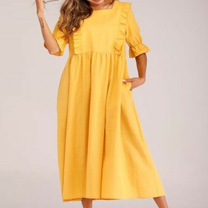 solid half sleeve dress