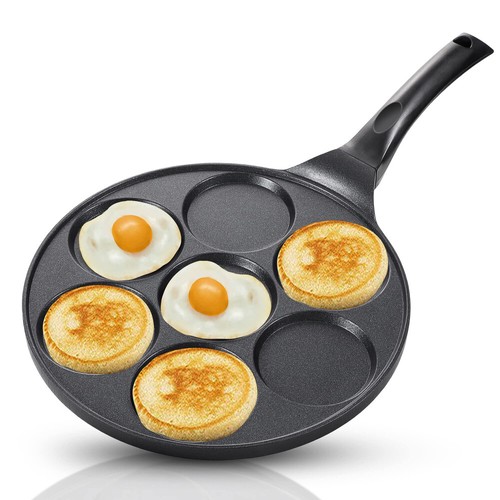 Pancake Pfanne mit 7 Mulden,27cm Aluminiumlegierung Induktions-&Gas-, Eierpfanne - Bild 17 von 19