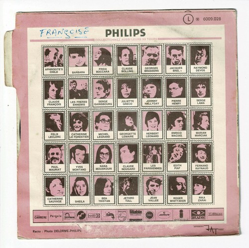 Rika ZARAÏ Vinyle 45T 7" BALAPAPA - MILLE VIOLONS Karz Claudric PHILIPS 6009028 - Picture 3 of 3