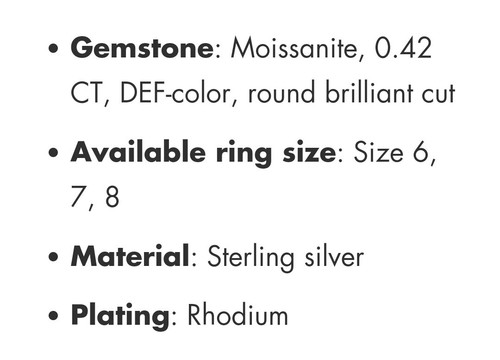 Neu Francis Claire Silla Moissanit Ring 0,42 ct. Größe 7 DEF Farbedelstein - Bild 10 von 11