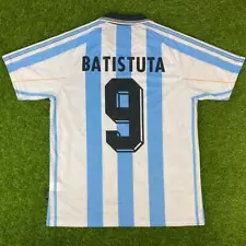 Argentina - Camisa Replica de Futbol Retro, 1998 Batistuta (Tallaje Americano)