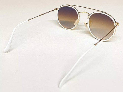 Ray-Ban Round Double Bridge Sunglasses Gradient Blue Mirror RB3647N 001/4O Ibiza - Picture 7 of 13