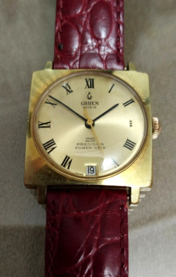 VINTAGE AUTOMATIKUHR GREUN GENÈVE PRECISION POWER -DATE