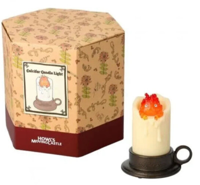 Studio Ghibli Howl's Moving Castle Calcifer Candle Light & Holder From Japan NIB