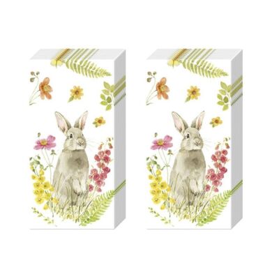 Papiertaschentaschentücher Hop on Frühling Osterhase 21 cm sq 4-lagig 2 Packungen