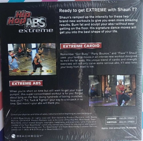HIP HOP ABS Extreme Cardio fitness DVD toning w/ Shaun T workout exercise - Picture 2 of 2