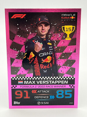 Topps F1 Turbo Attax 2023 Formel 1 Karte Nr. 268 Max Verstappen Pink Parallel
