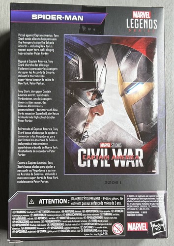 Marvel Legends Infinity Saga Spider-Man Civil War Tom Holland Figure Brand New - Picture 3 of 3