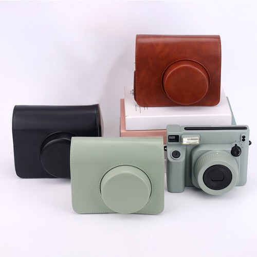 Camera Case w/ Shoulder Strap For wide 400 PU Leather Retro Camera Bag - Picture 2 of 17