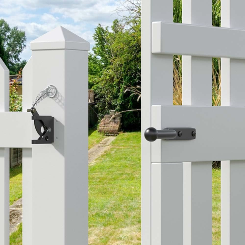 Self Closing Gate Latch, with Spring Cable Pull for Wooden Fence Porch Door, Car - Picture 3 of 7