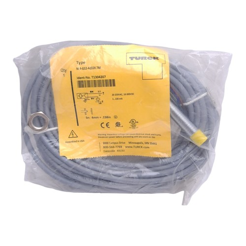 Turck NI4-G12-AZ33X 7M Inductive Proximity Sensor, M12 x 1, 4mm Range, 7m Cable - Picture 1 of 5