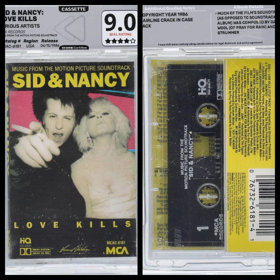 1986 Sid & Nancy Love Kills Sealed Cassette Rewind Certified 9.0 Seal Rating 4/5 - Image 2 of 4