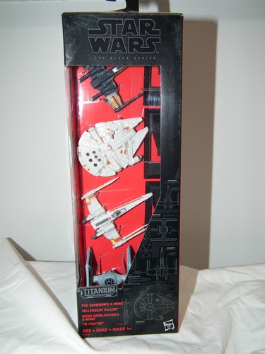 HASBRO STAR WARS FORCE AWAKENS BLACK SERIES TITANIUM 4 VEHICLE DIE CAST SET - Picture 1 of 4