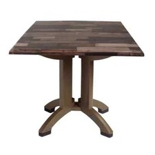 Grosfillex UT370720 Atlanta Shiplap Outdoor 32" x 32" Melamine Dinner Table