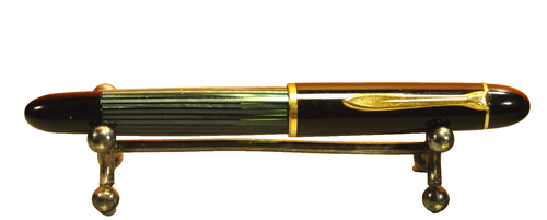 "Pelikan" 140 Green-striped> 14K "F" nib German c.1959's Fountain pen w/Case - Picture 2 of 21