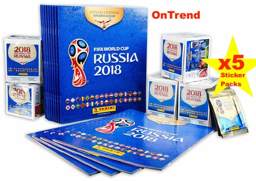 Panini 2018 FIFA World Cup Sticker Collection, New Album +5 Packs (25 Stickers)