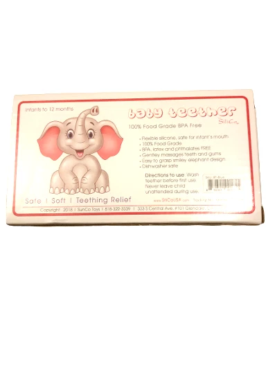 Mordedor de bebé - Elefante azul - Seguro/Suave/Alivio de la dentición - Juguete para la dentición 4 bebés Foto 2 de 4