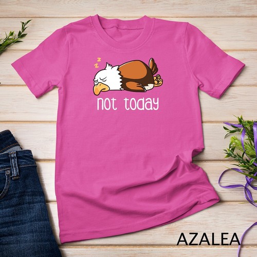 Nope Not Today Sleeping American Bald Eagle Nap Early Bird Tee Unisex T-shirt - Picture 9 of 15