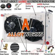 CU161 For 1973-1986 Chevy GMC C10 C20 C30 K10 K20 K30 3 Row Radiator Shroud Fan