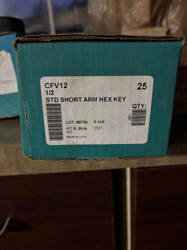 1/2"  hex key Allen wrench short arm 5 1/2" length quantity (2) - Picture 1 of 5