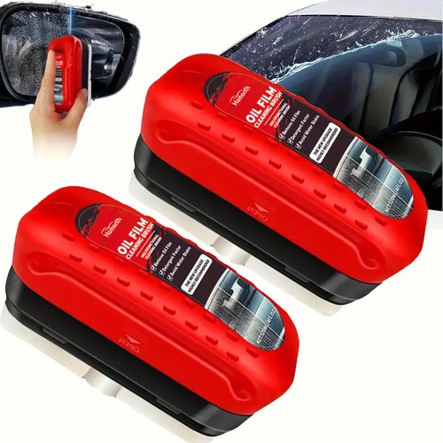 Oil Film Cleaner (2Pack) w/All-in-one Brush for Automotive Glass & Windshield