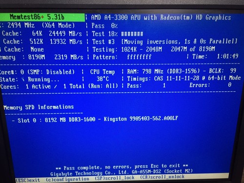 DDR3 RAM D1G64K110 1600 Mhz Memory Module Kingston 8Gb - Picture 3 of 3