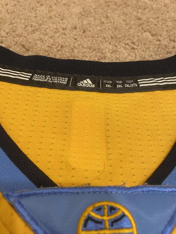 Camiseta deportiva Kenneth Faried Denver Nuggets NBA Adidas dorada para hombre 56 2XL Swingman Foto 4 de 4