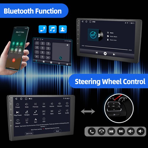 9" Double DIN Carplay Android15 Car Stereo Radio GPS WIFI USB Touch Screen 2+32G - Picture 5 of 8