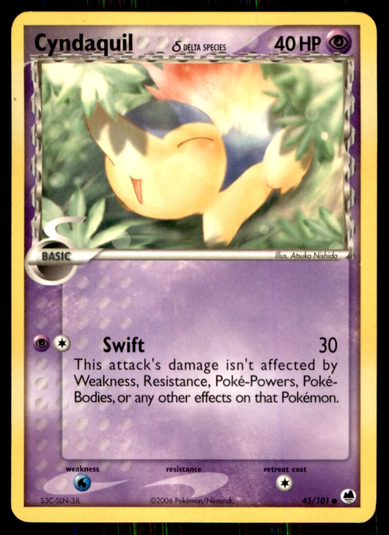 2006 Pokemon EX - Dragon Frontiers Cyndaquil #45 Light Play