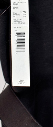 Alex Marie Sleeveless Dress Plus Size 18W Black Square Neck Linen Blend Aline - Picture 3 of 6