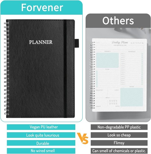 Durable Daily Planner Undated, A5 (5.8"x8.3"), Improved Navy - Picture 3 of 7