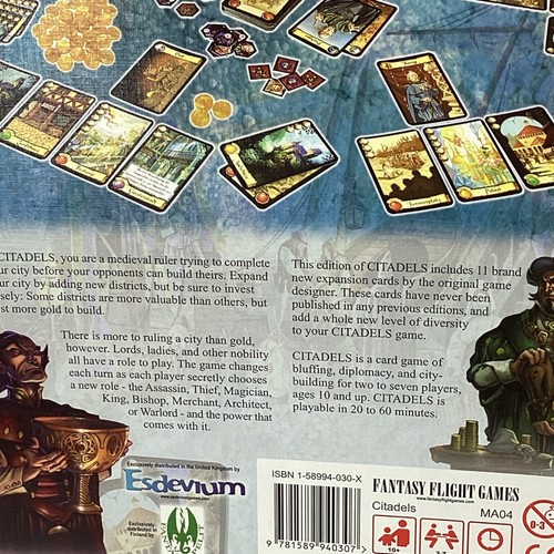 Cittadels Gioco da Tavolo 2003 Fantasy Flight Games Silver Lines Gioco Medievale - Foto 3 di 15