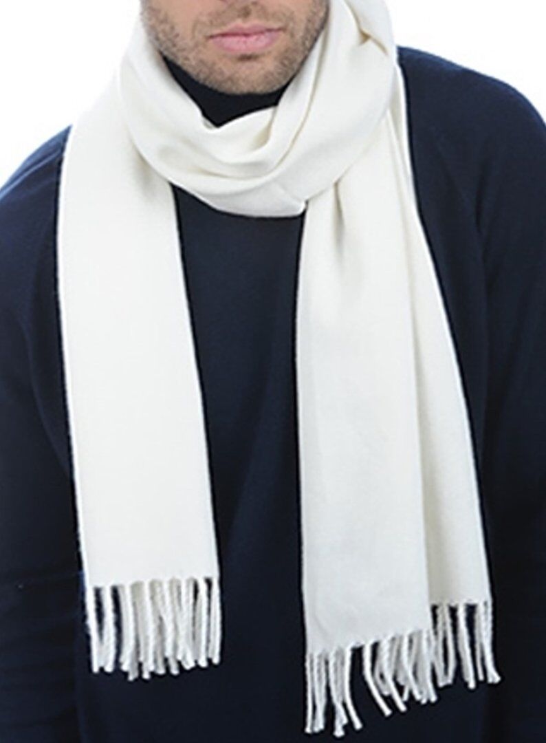 Balldiri 100% Cashmere Kaschmir Schal 200 x 35 cm 4-fädig gewebt weiß Balldiri 100% Cashmere Kaschmir Schal 200 x 35 cm 4-fädig gewebt weiß